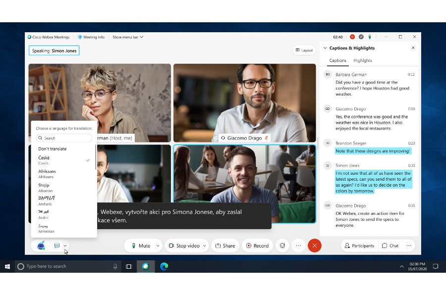 Cisco Webex umí nově překládat videokonference v reálném čase do češtiny