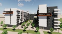 Nájemní bydlení v AFI City má za sebou další milník: hotovu hrubou stavbu u prvního apartmánového domu